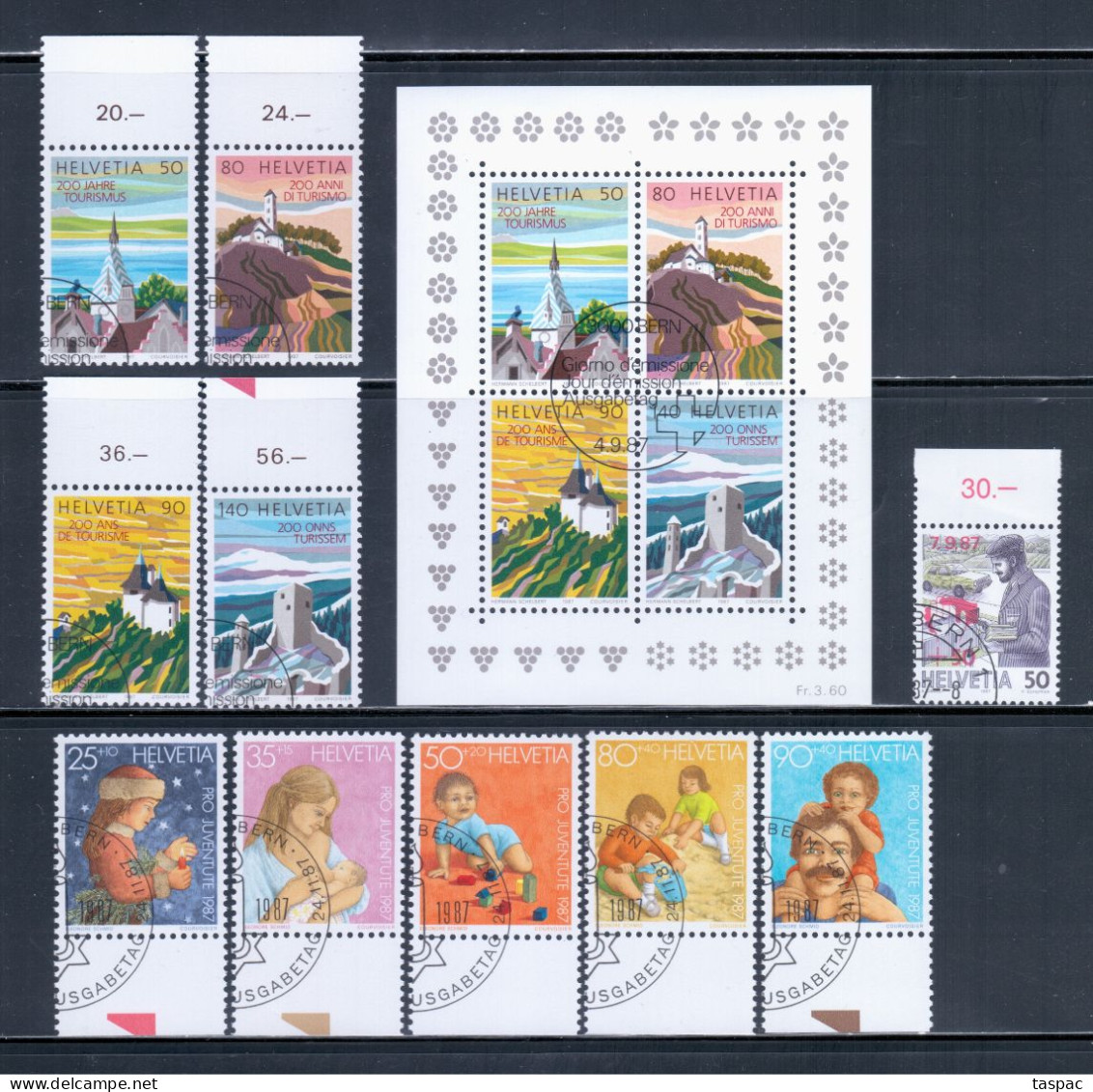 Switzerland 1987 Complete Year Set - Used (CTO) - 29 Stamps + 1 S/s (please See Description) - Oblitérés