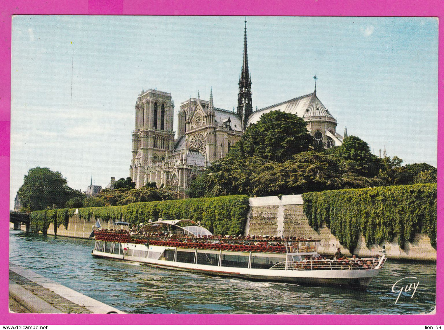 294170 / France - PARIS La Siena Et La Cathédrale Notre-Dame PC 1976 USED 1.00 Fr. Marianne De Béquet ,Flamme SALON INT - 1971-1976 Marianne (Béquet)