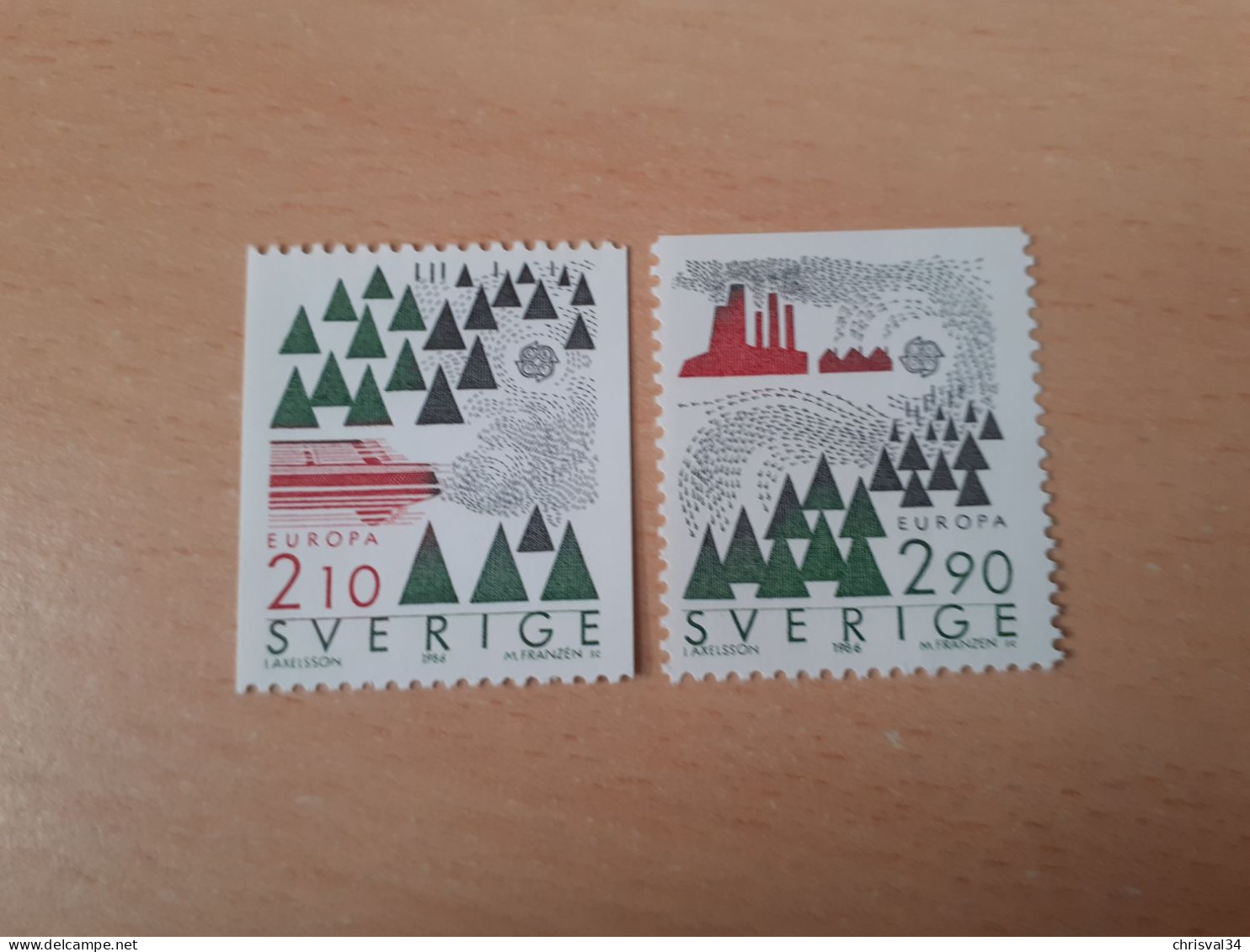 TIMBRES  SUEDE    ANNEE   1986   N  1377  /  1378    NEUFS  LUXE** - Neufs