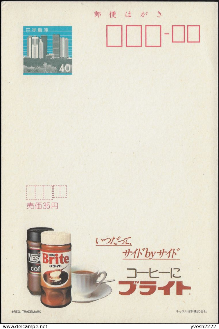 Japon Vers 1988. Entier Postal Echocard. Nescafé, Toujours à Vos Côtés - Other & Unclassified