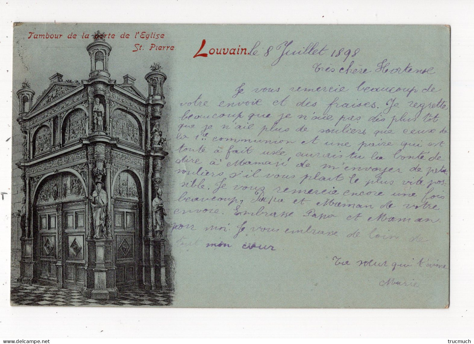 107 - LOUVAIN - Tambour De La Porte De L'Eglise St Pierre *1898* - Leuven