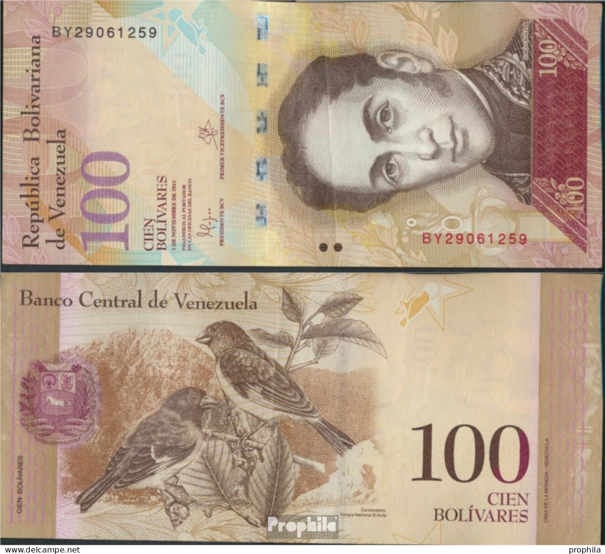 Venezuela Pick-Nr: 93j Gebraucht (III) 2015 100 Bolivares - Venezuela