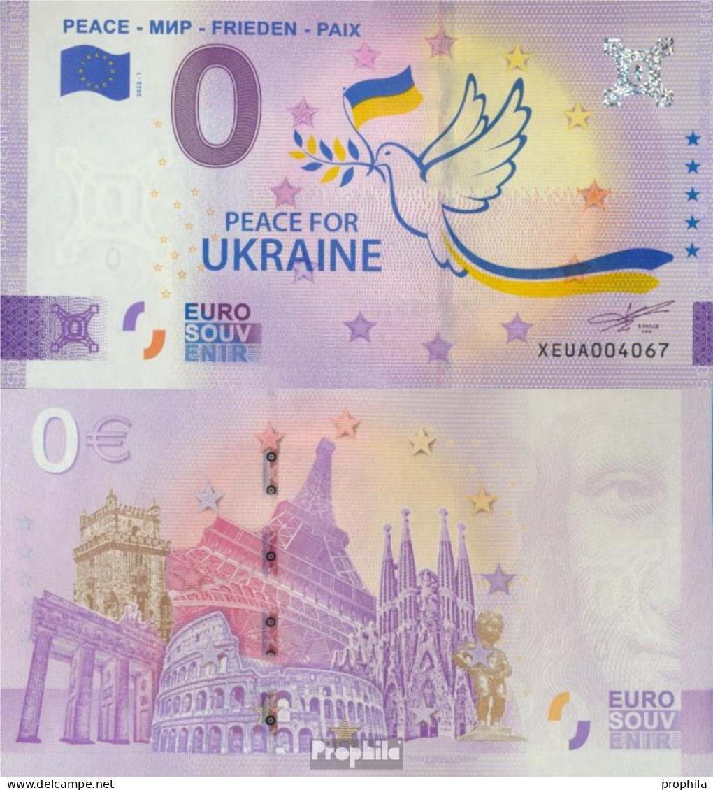 Ukraine Souvenirschein Peace For Ukraine Bankfrisch 2022 0 Euro Peace For Ukraine - Ukraine