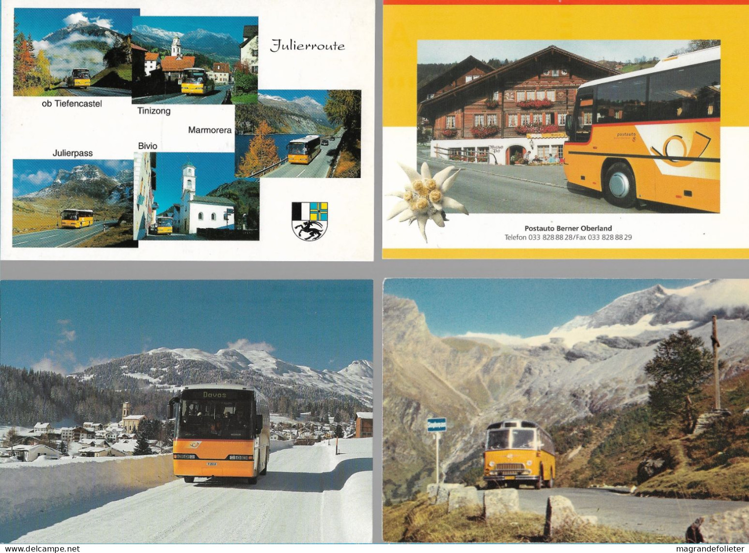 CPA CARTE POSTALE SUISSE 4 X POSTALAUTO AUTO PÖSTALE CAR POSTAL - Sammlungen & Sammellose