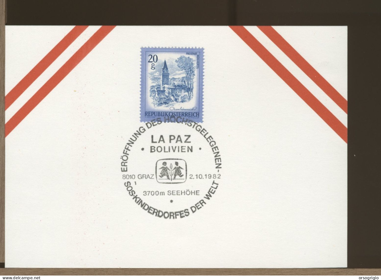 AUSTRIA OSTERREICH  - 1982 - SOS KINDERDORFES DER WELT -   LA PAZ - BOLIVIEN - Lettres & Documents