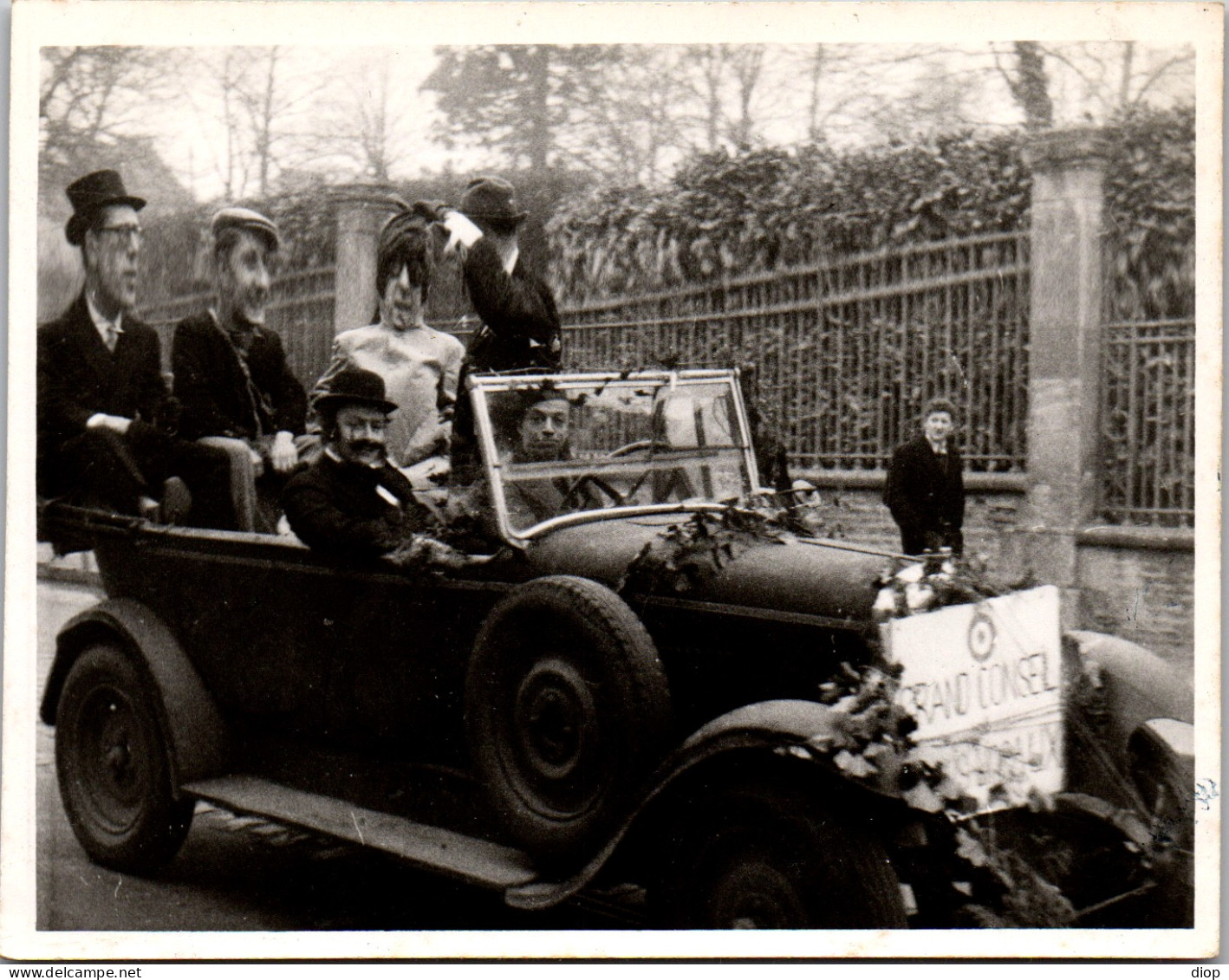 Photographie Photo Vintage Snapshot Amateur Automobile Voiture Auto Cabriolet - Coches