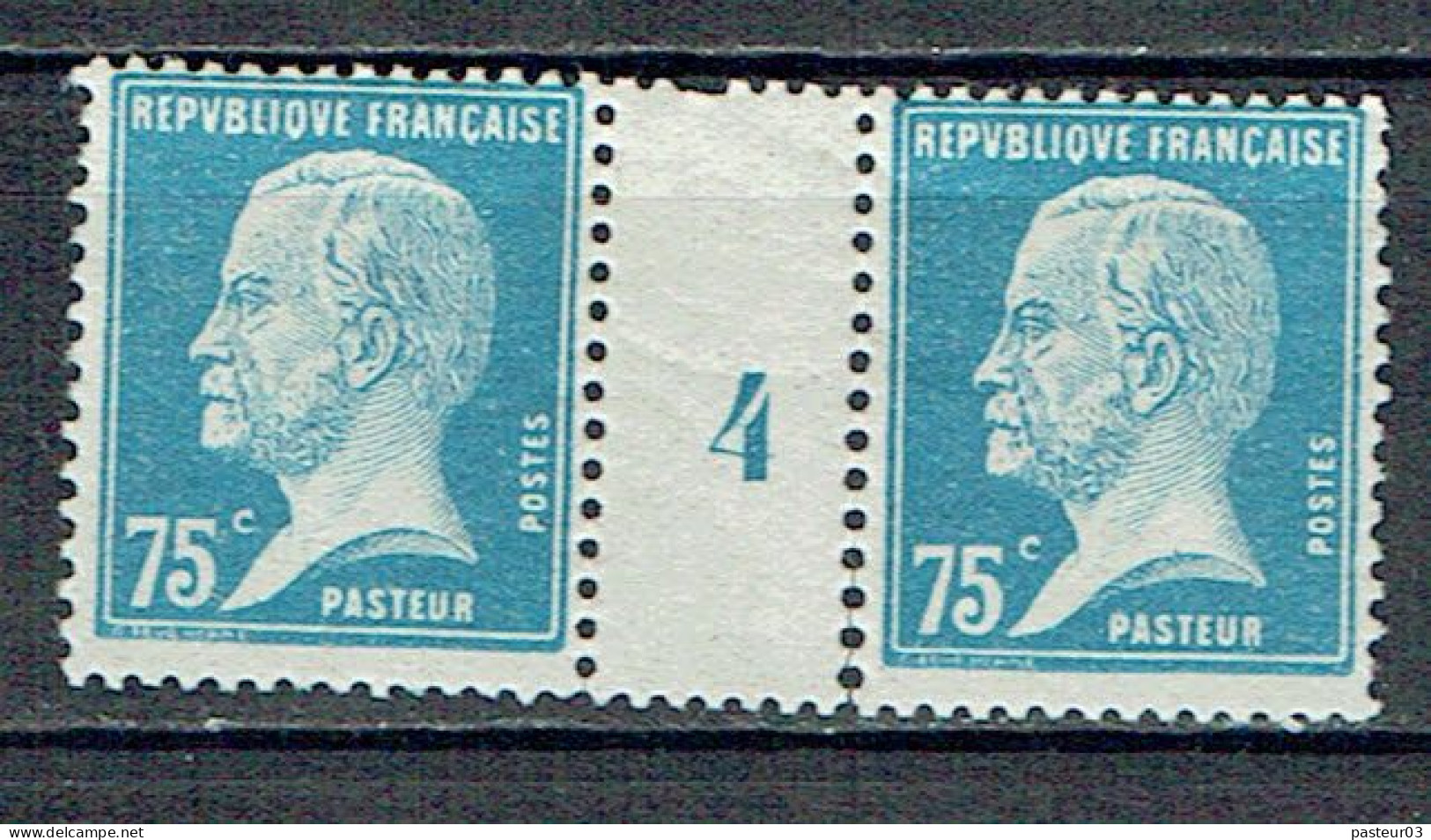 177 Pasteur 75 C. Bleu Paitre Millésime 4 Quelques Adhérences - 1922-26 Pasteur
