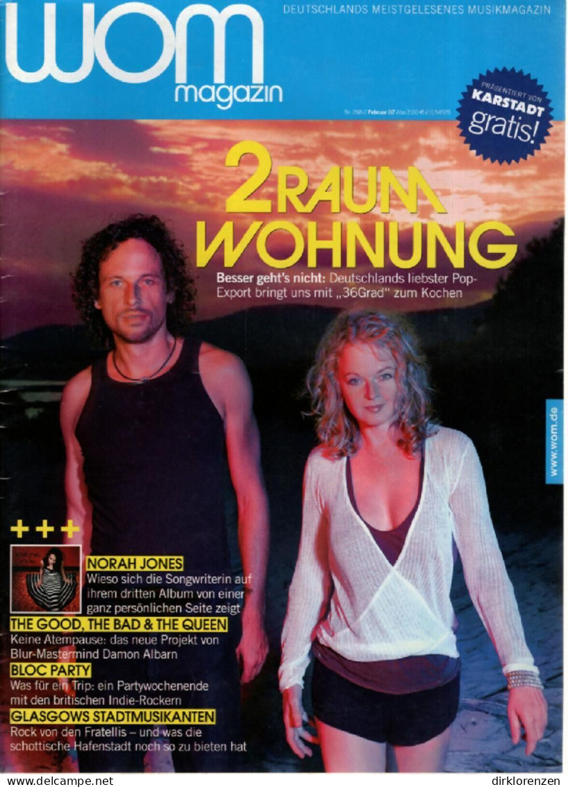WOM Magazine Germany 2007 #268 2Raumwohnung Norah Jones Carla Bruni - Unclassified