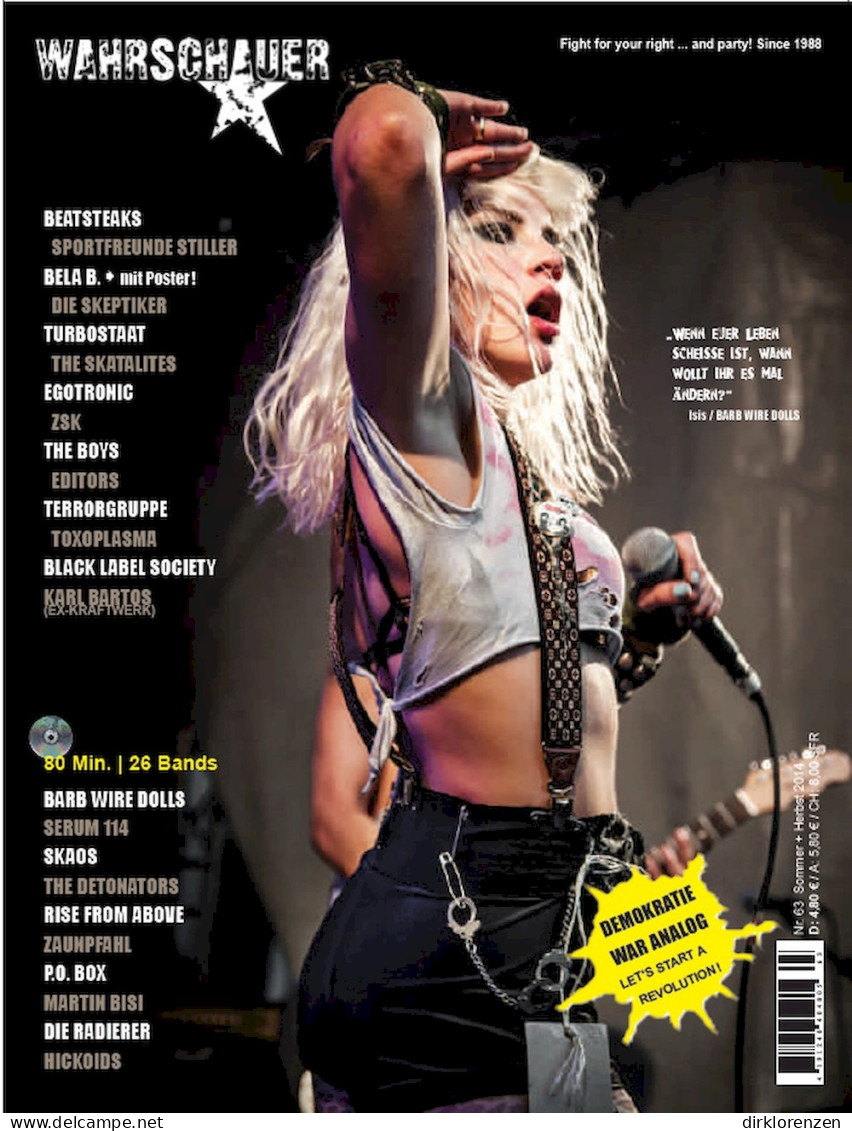 Wahrschauer Magazine Germany 2014 #63 Isis Queen Barb Wire Dolls Beatsteaks Serum 114 - Non Classés