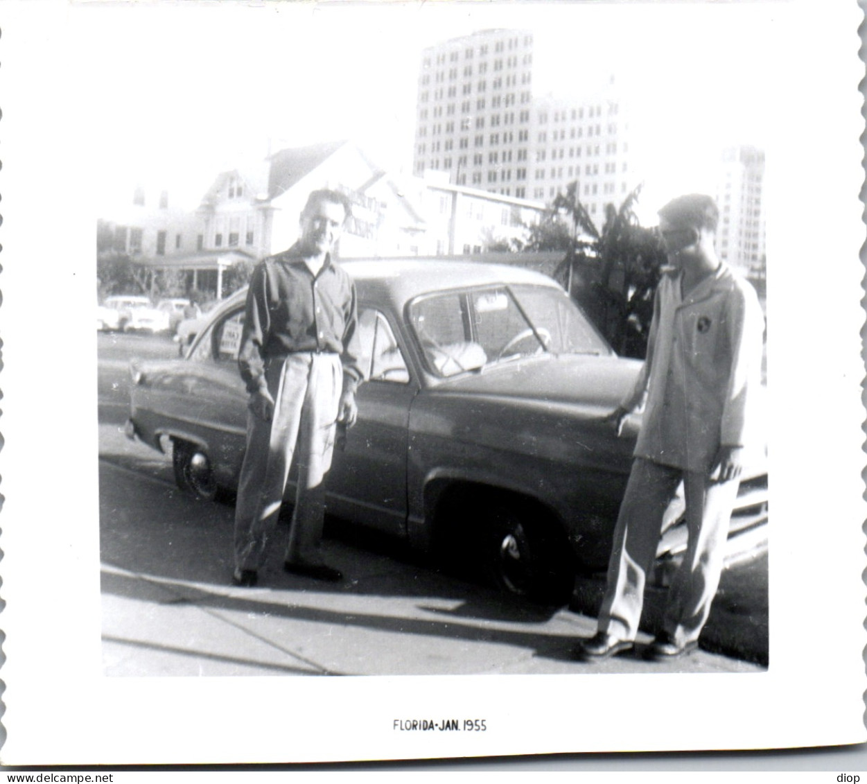 Photographie Photo Vintage Snapshot Amateur Automobile Voiture Auto Miami - Cars