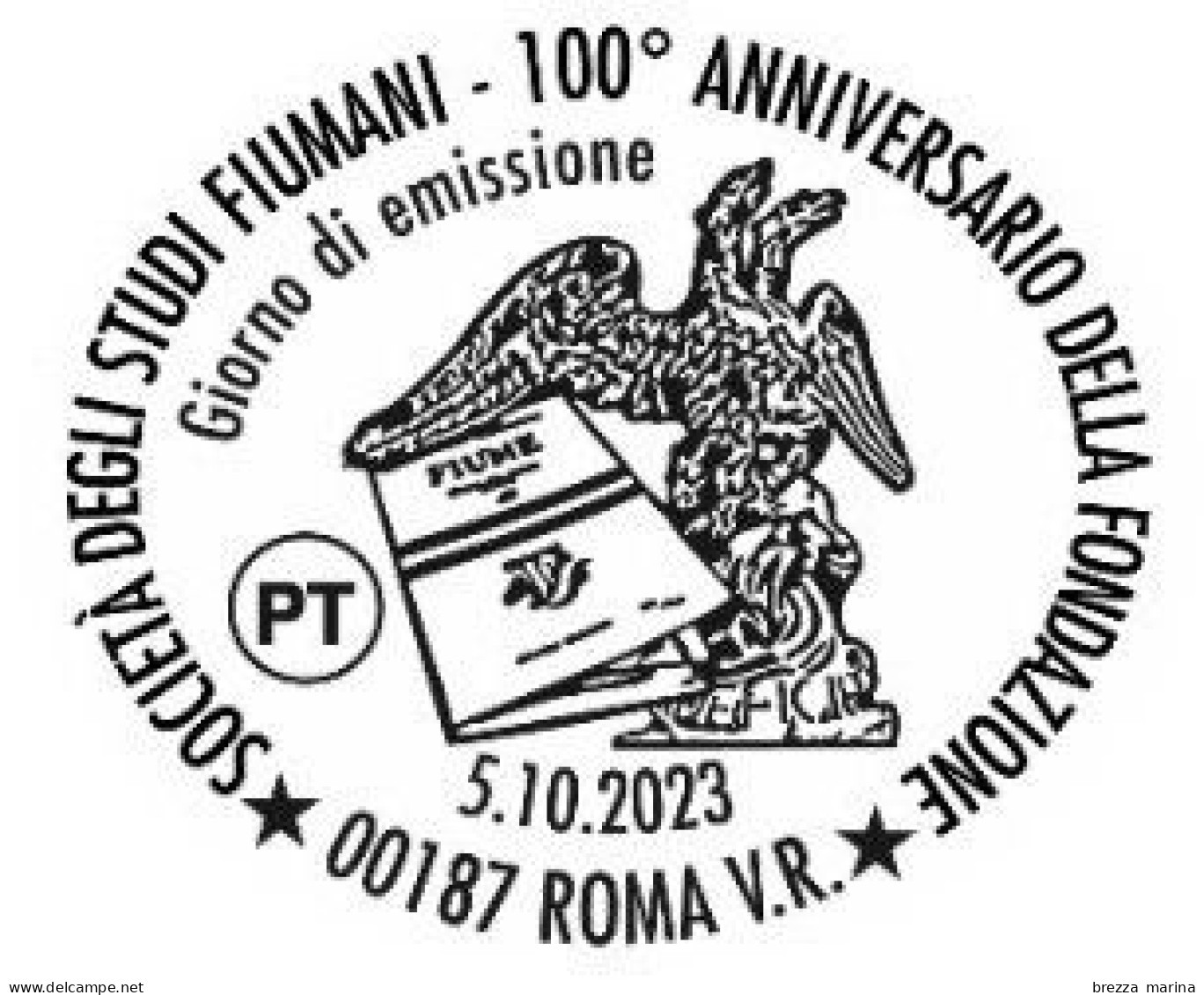 ITALIA - Usato - 2023 - 100 Anni Della Società Di Studi Fiumani – Aquila - B - 2021-...: Oblitérés