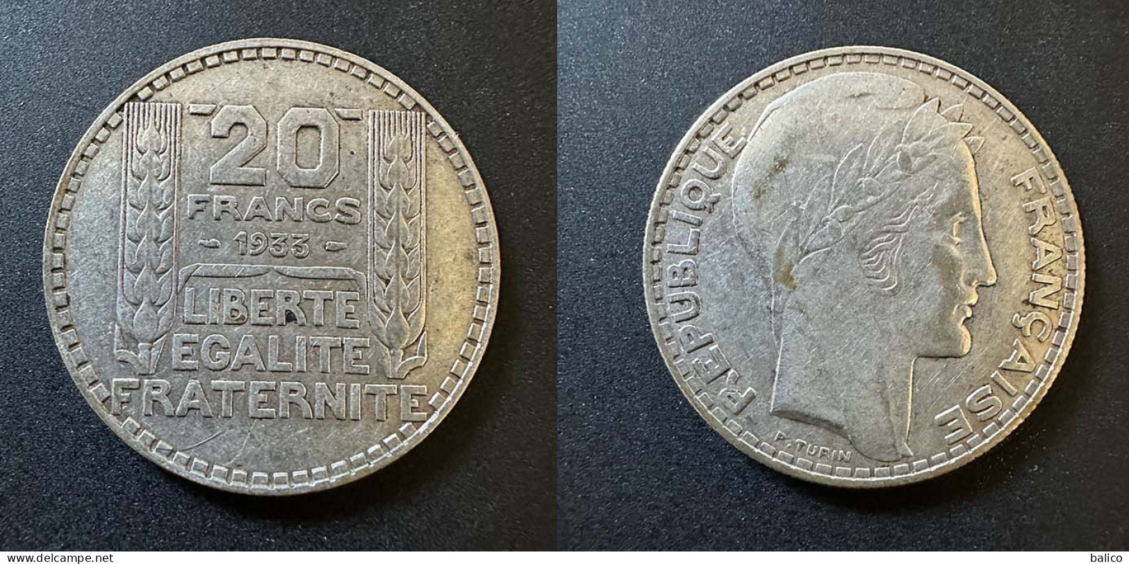 20 Francs Turin 1933 - Argent - Réf, P 03 - 20 Francs