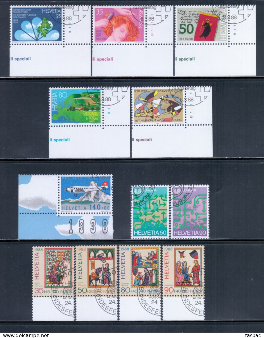 Switzerland 1988 Complete Year Set - Used (CTO) - 23 Stamps (please See Description) - Gebraucht