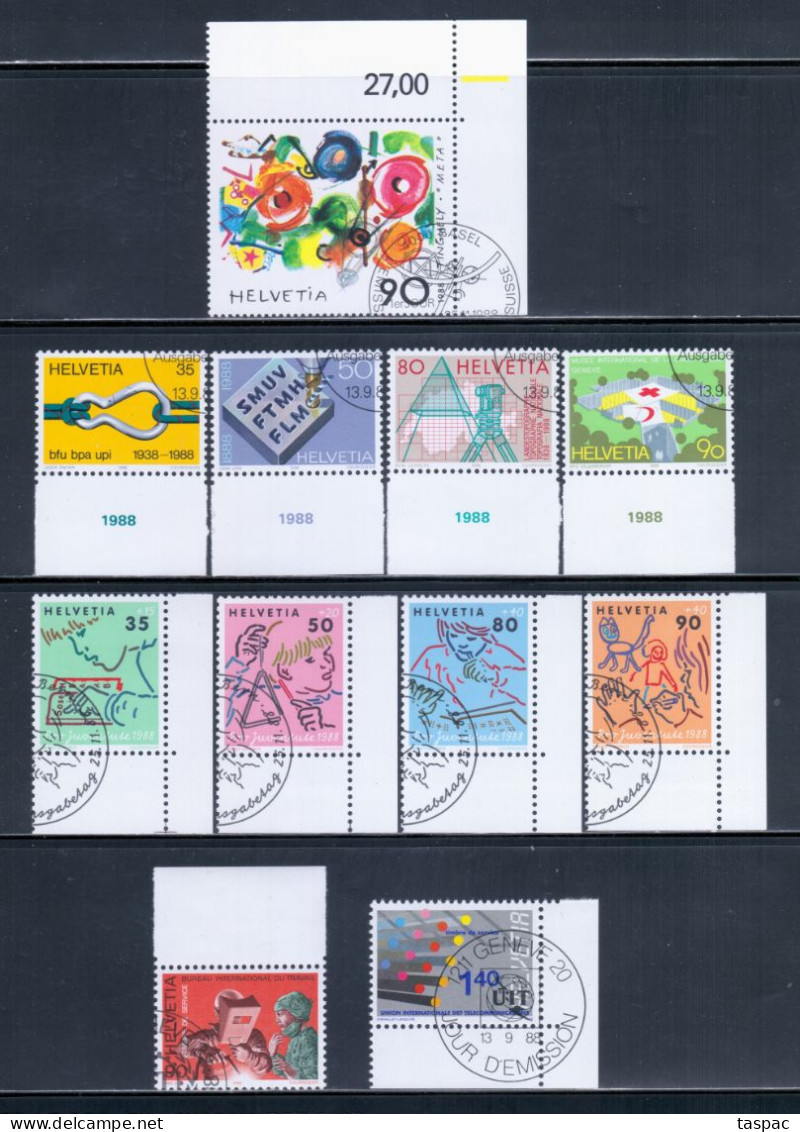Switzerland 1988 Complete Year Set - Used (CTO) - 23 Stamps (please See Description) - Gebruikt
