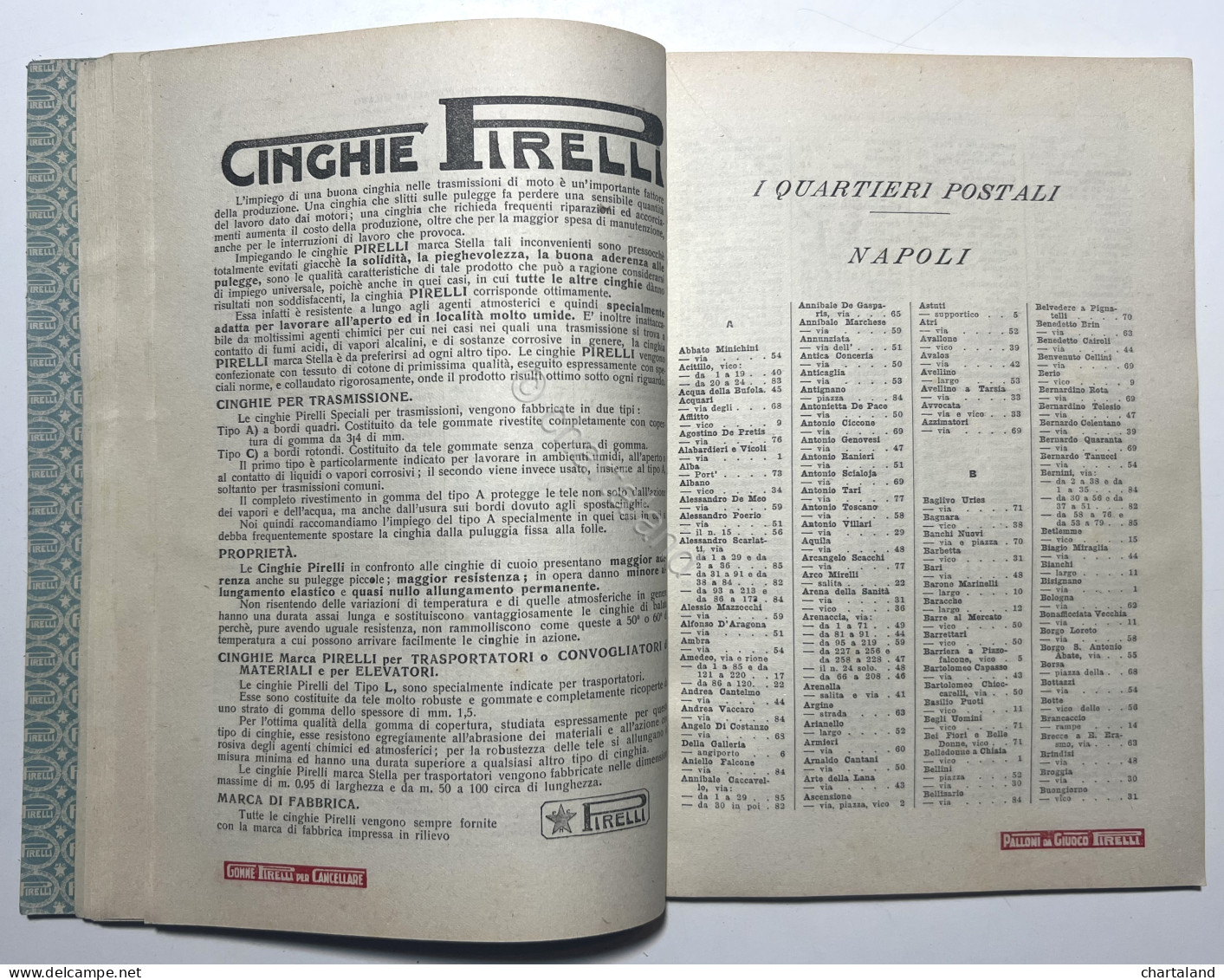 Omaggio Pirelli Indicatore Quartieri Postali 10 Grandi Città D'Italia - Ed. 1924 - Autres & Non Classés