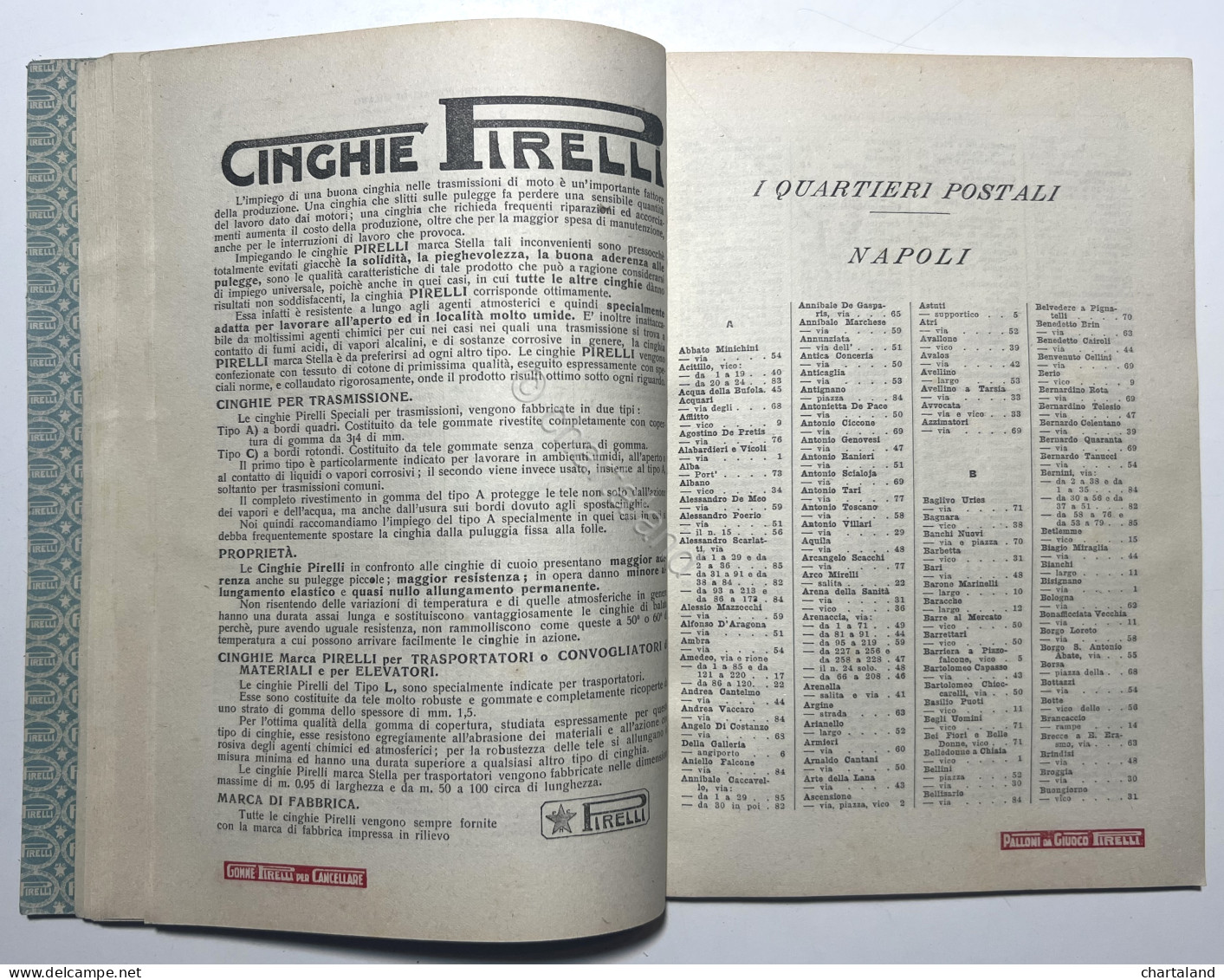 Omaggio Pirelli Indicatore Quartieri Postali 10 Grandi Città D'Italia - Ed. 1924 - Other & Unclassified