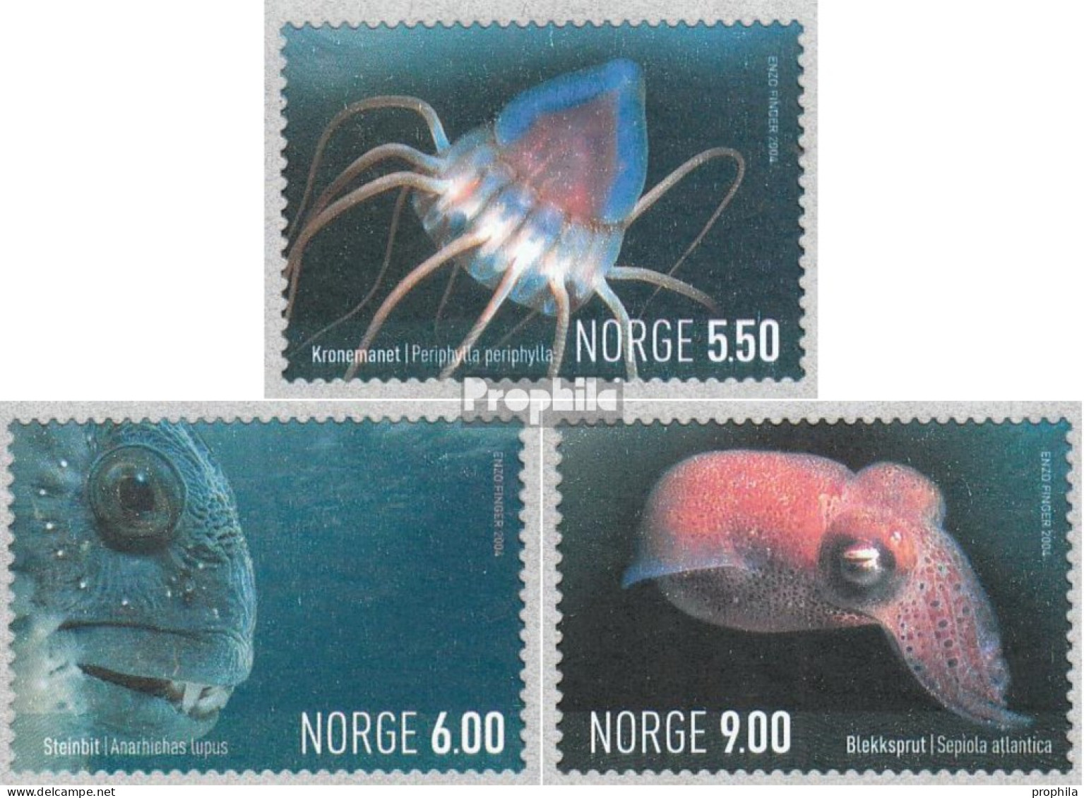 Norwegen 1490-1492 (kompl.Ausg.) Postfrisch 2004 Meerestiere - Unused Stamps