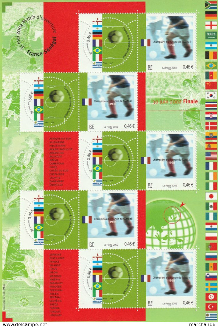 France 2002 Champion Du Monde De Football émission Commune Avec L Allemagne,argentine,brésil, Bloc Feuillet N°49 Neuf** - Neufs