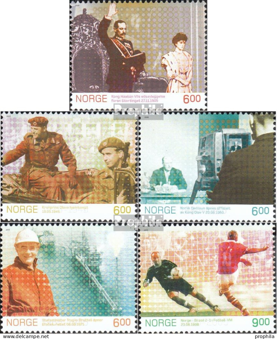 Norwegen 1536-1540 (kompl.Ausg.) Postfrisch 2005 Ereignisse 20. Jahrhundert - Unused Stamps