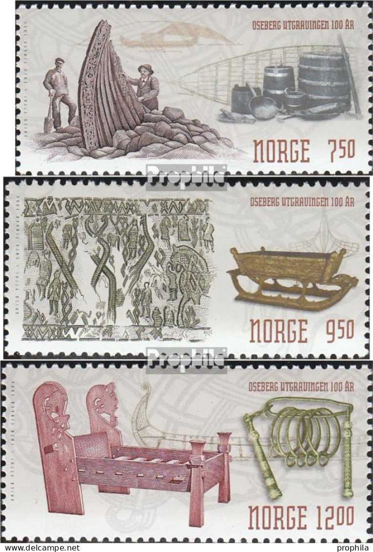 Norwegen 1513-1515 (kompl.Ausg.) Postfrisch 2004 Ausgrabungen - Unused Stamps