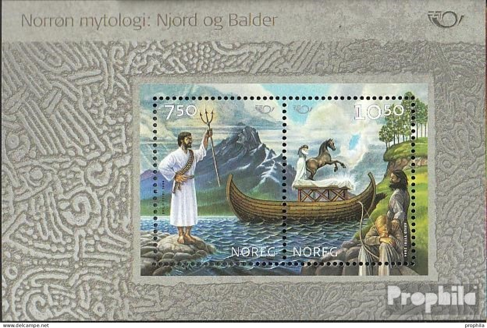 Norwegen Block25 (kompl.Ausg.) Postfrisch 2004 Nordische Mythen - Blocs-feuillets