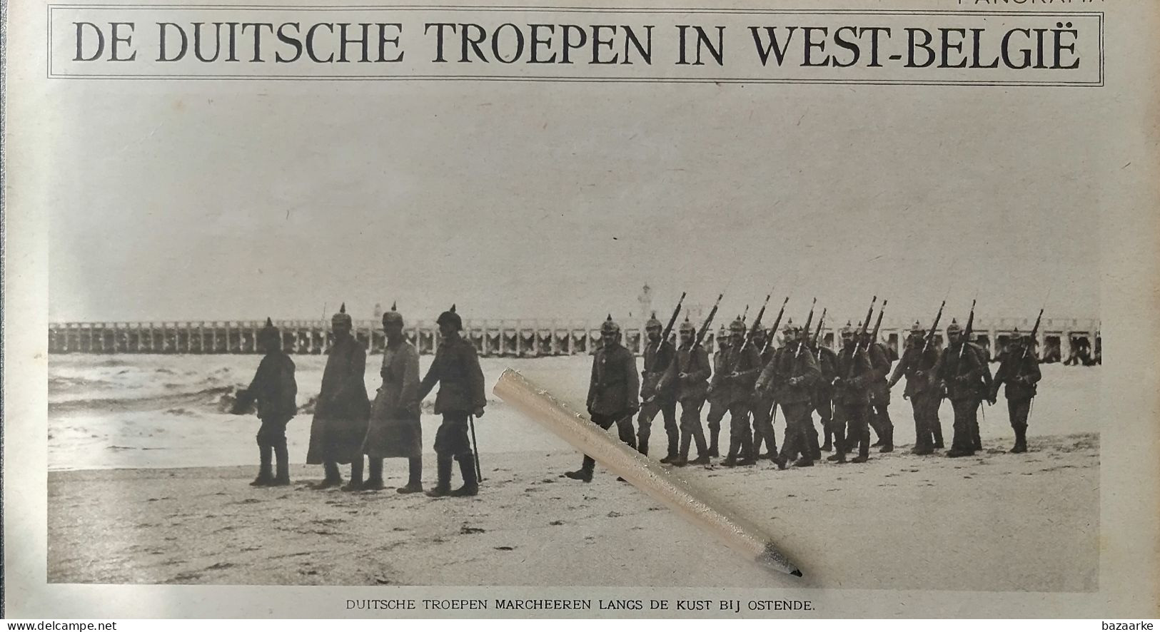 OORLOG 1914 / DUITSE TROEPEN MARCHEREN LANGS DE KUST BIJ OOSTENDE - Unclassified