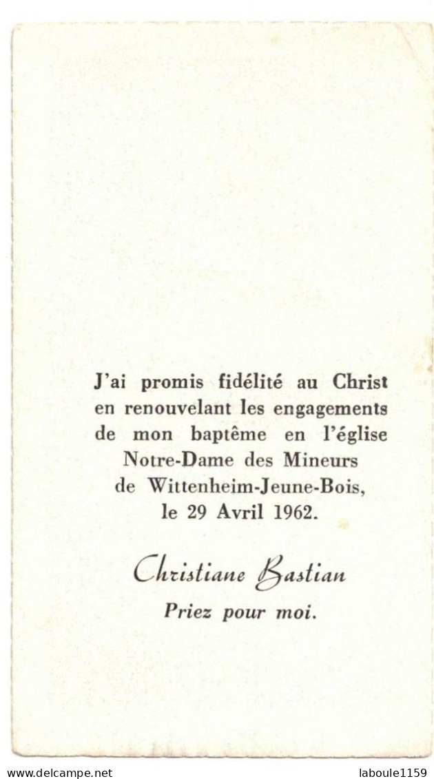 HAUT RHIN WITTENHEIM JEUNE BOIS SOUVENIR PIEUX ND DES MINEURS BASTIAN CHRISTIANE IMAGE PIEUSE CHROMO HOLY CARD SANTINI - Devotion Images