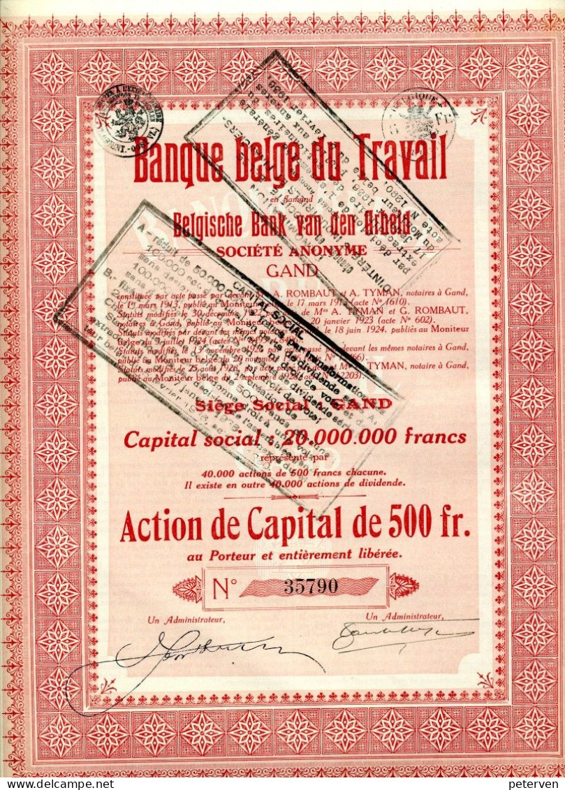BANQUE BELGE Du TRAVAIL- Belgische Bank Van Den Arbeid - Bank & Versicherung