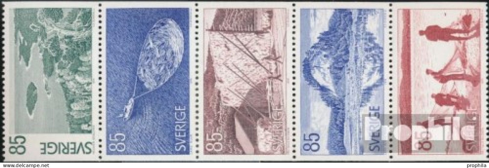 Schweden 945-949 Fünferstreifen (kompl.Ausg.) Postfrisch 1976 Angermanland - Unused Stamps