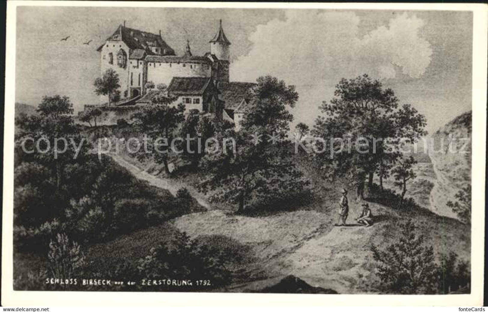 12042429 Arlesheim Schloss Birseck Vor Der Zerstoerung 1792 Kuenstler G. Monbaro - Otros & Sin Clasificación