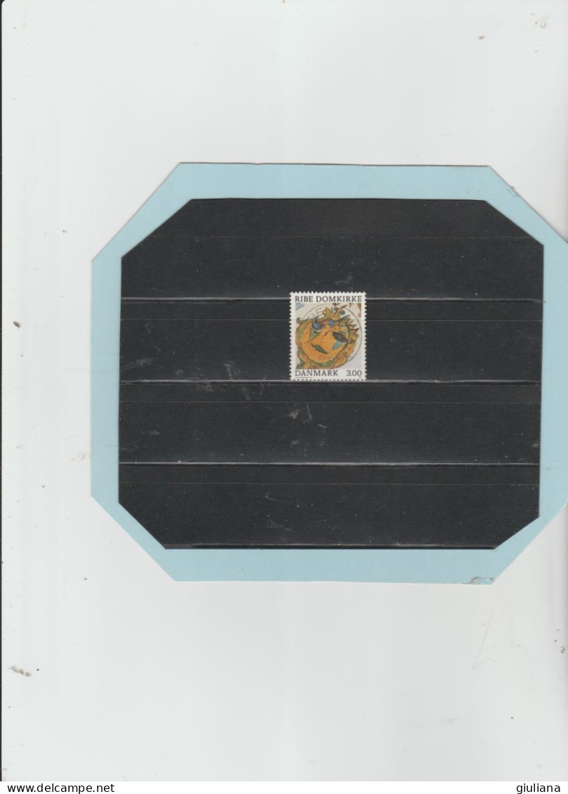 Danimarca 1987 - (UN) 894 Used  "Decorazioni Cattedrale Di Ribe, Di Carl Henning Pedersen" - 3k Particolare Di Affresco - Used Stamps