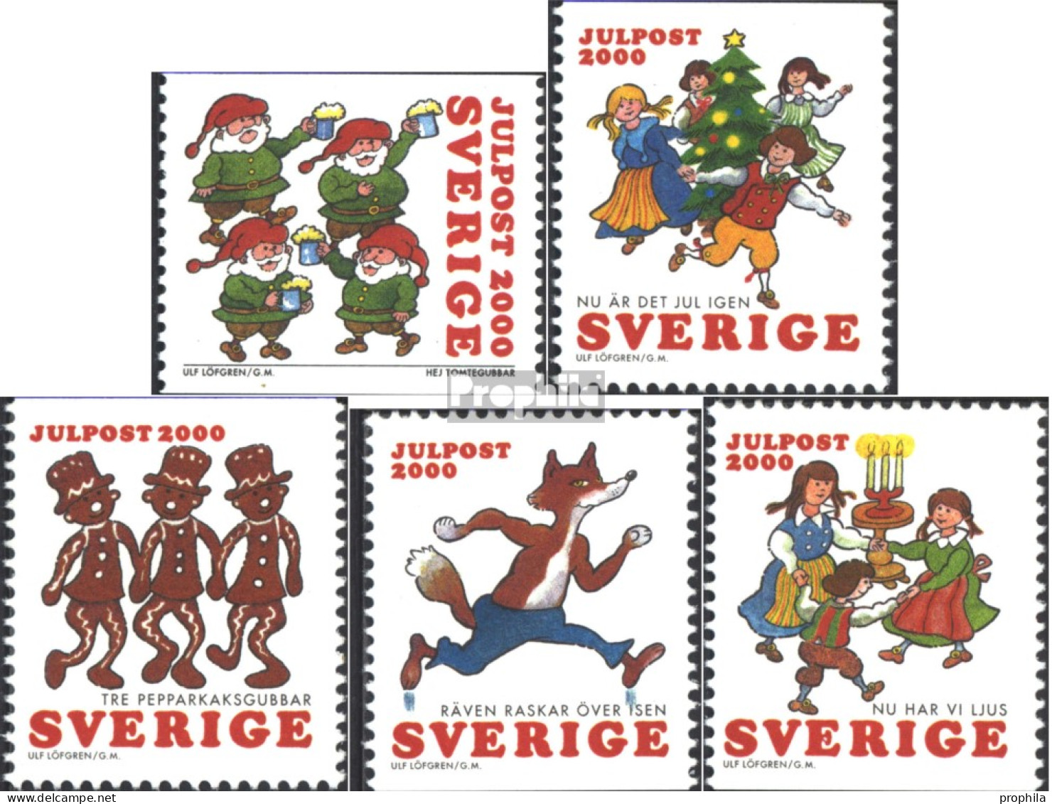 Schweden 2202-2206 (kompl.Ausg.) Postfrisch 2000 Weihnachtslieder - Ungebraucht