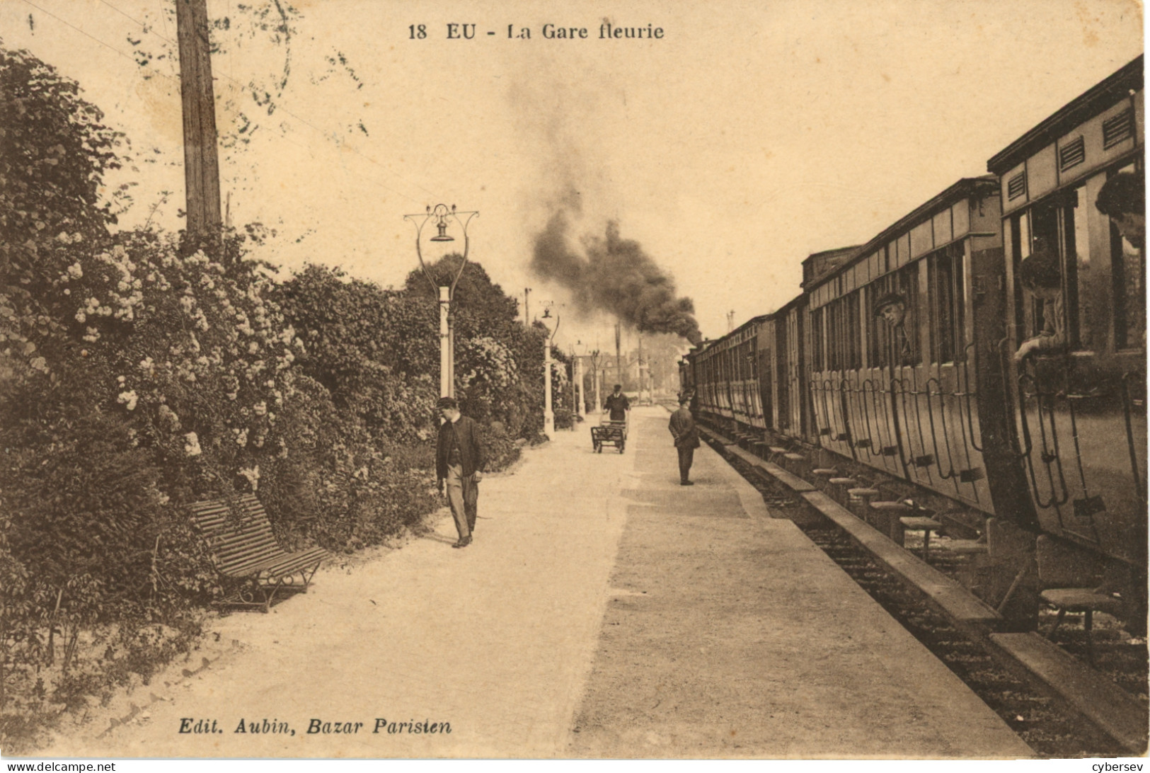 EU - La Gare Fleurie - Le Train - Animé - Eu