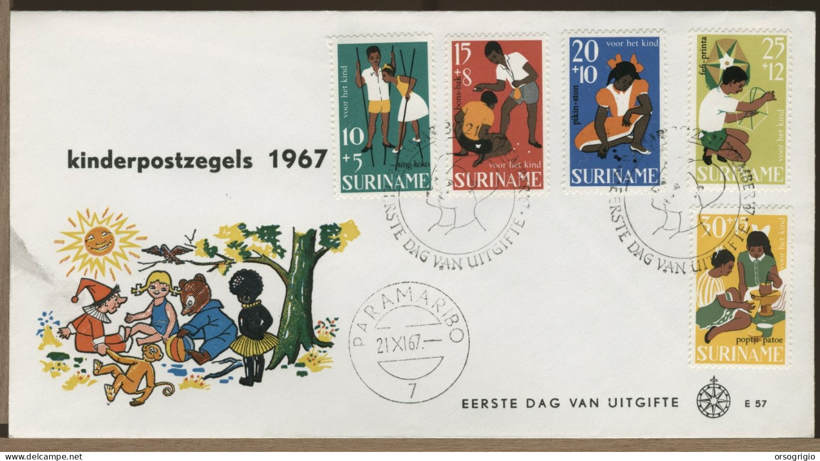 SURINAME - FDC 1967  KINDER - Suriname