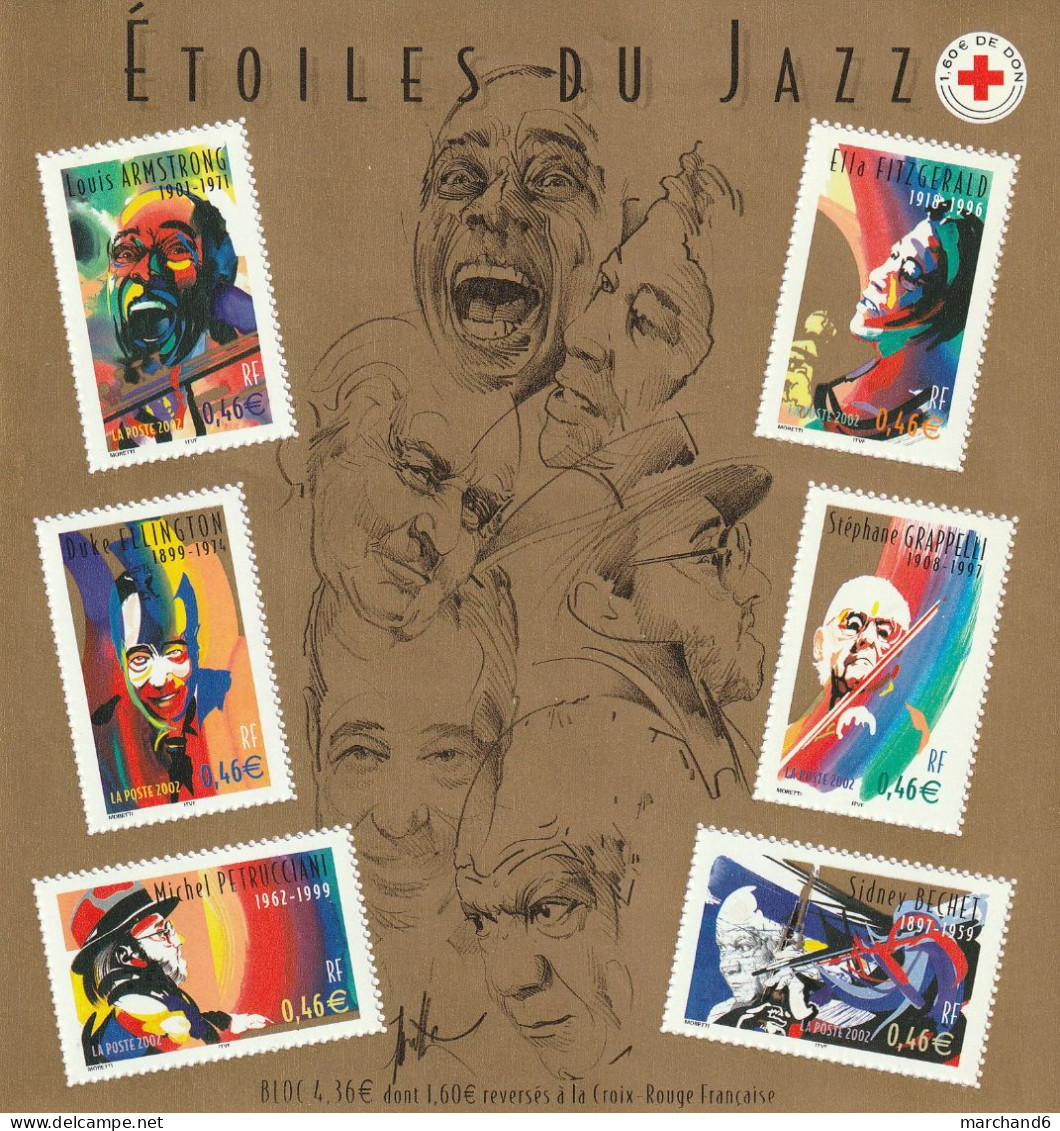 France 2002 Personnages Célèbres Grands Interprètres Du Jazz Bloc Feuillet N°50 Neuf** - Neufs