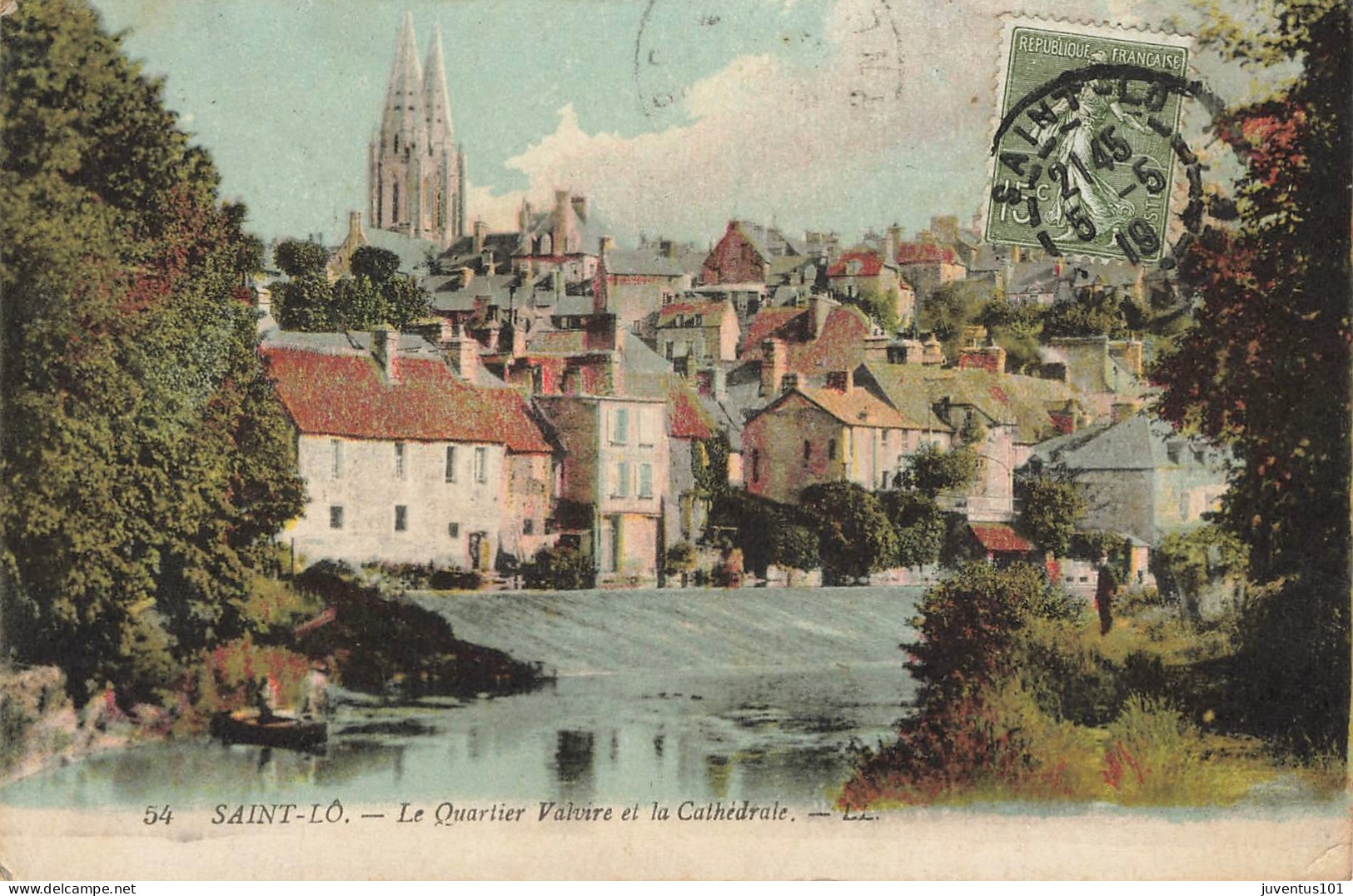 CPA Saint Lo-Le Quartier Valvire Et La Cathédrale-54-Timbre     L2916 - Saint Lo