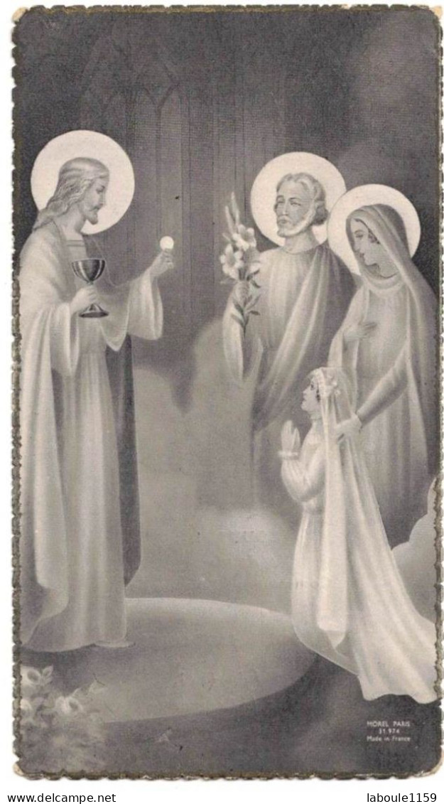 HERAULT LACAUNETTE SOUVENIR PIEUX COMMUNION EGLISE SIMONE MOLINIER IMAGE PIEUSE CHROMO HOLY CARD SANTINI - Images Religieuses