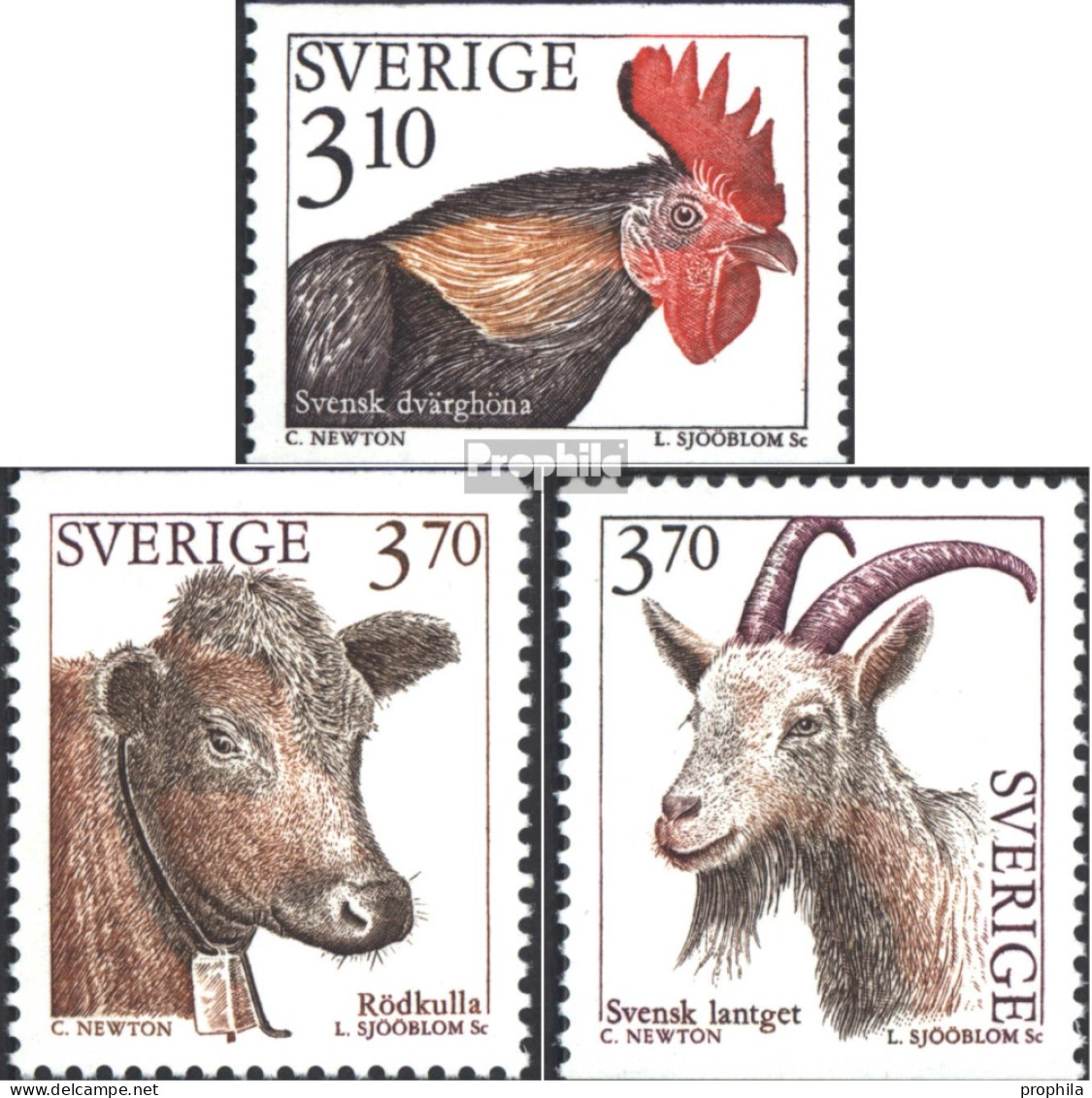 Schweden 1859-1861 (kompl.Ausg.) Postfrisch 1995 Haustiere - Unused Stamps