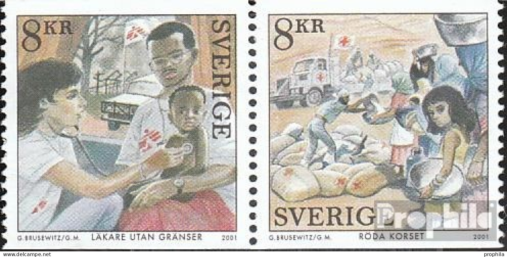Schweden 2243-2244 Paar (kompl.Ausg.) Postfrisch 2001 Friedensnobelpreis - Neufs