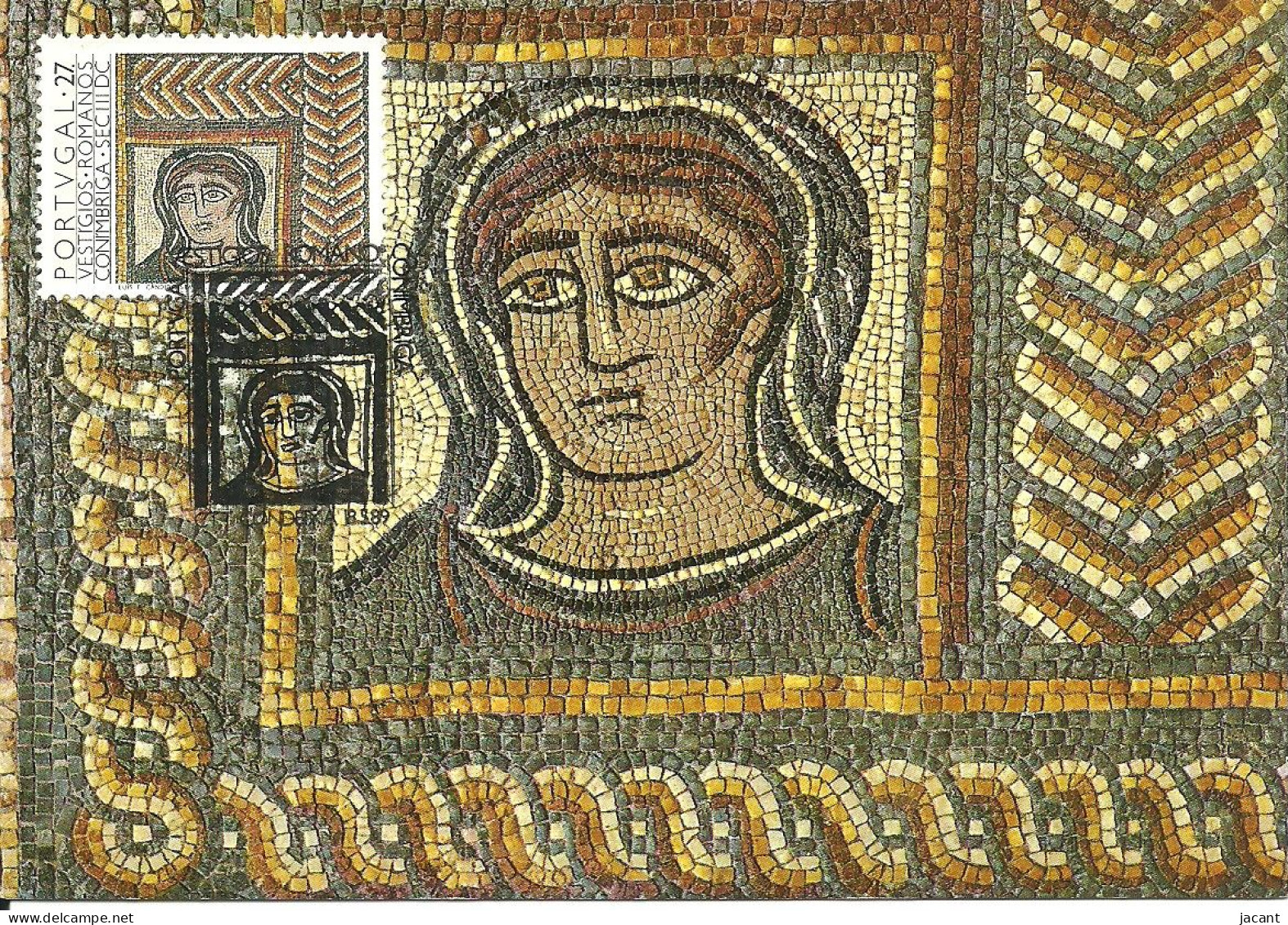 30927 - Carte Maximum - Portugal - Ruinas Romanas Conimbriga Mosaico - Mosaic Mosaique - Ruines Romaines Roman Ruins - Cartes-maximum (CM)