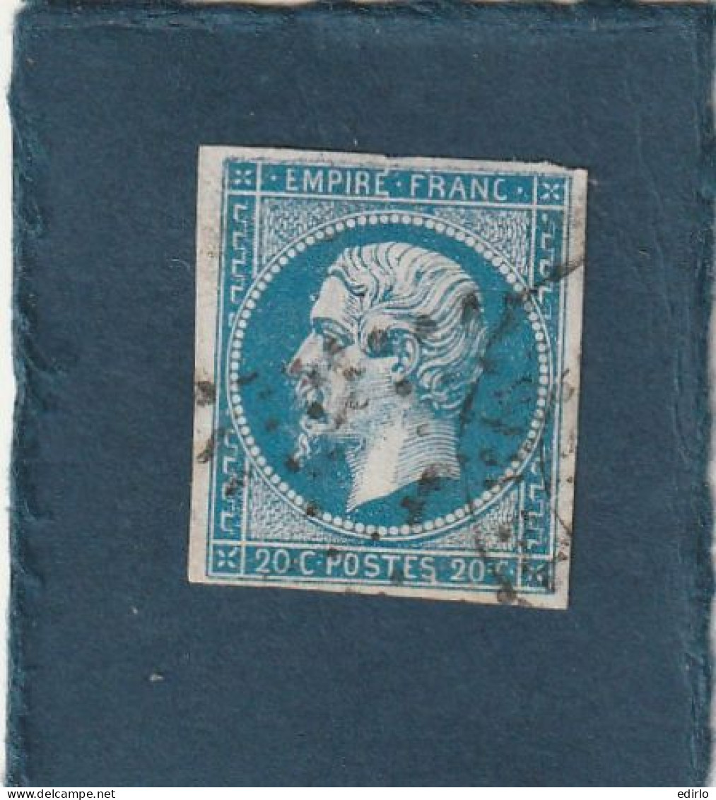 ///   FRANCE /// N° 14 Bleu 20cts  Bleu  Oblitération CAD 15 Côte 30€ - 1853-1860 Napoléon III