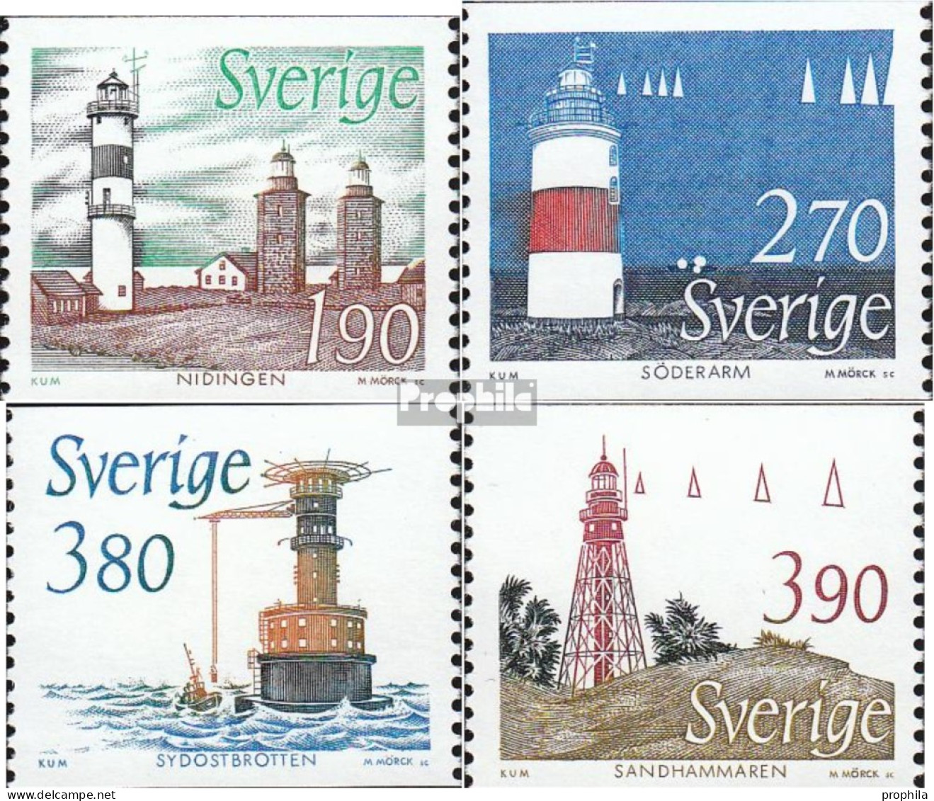 Schweden 1526-1529 (kompl.Ausg.) Postfrisch 1989 Leuchttürme - Ungebraucht