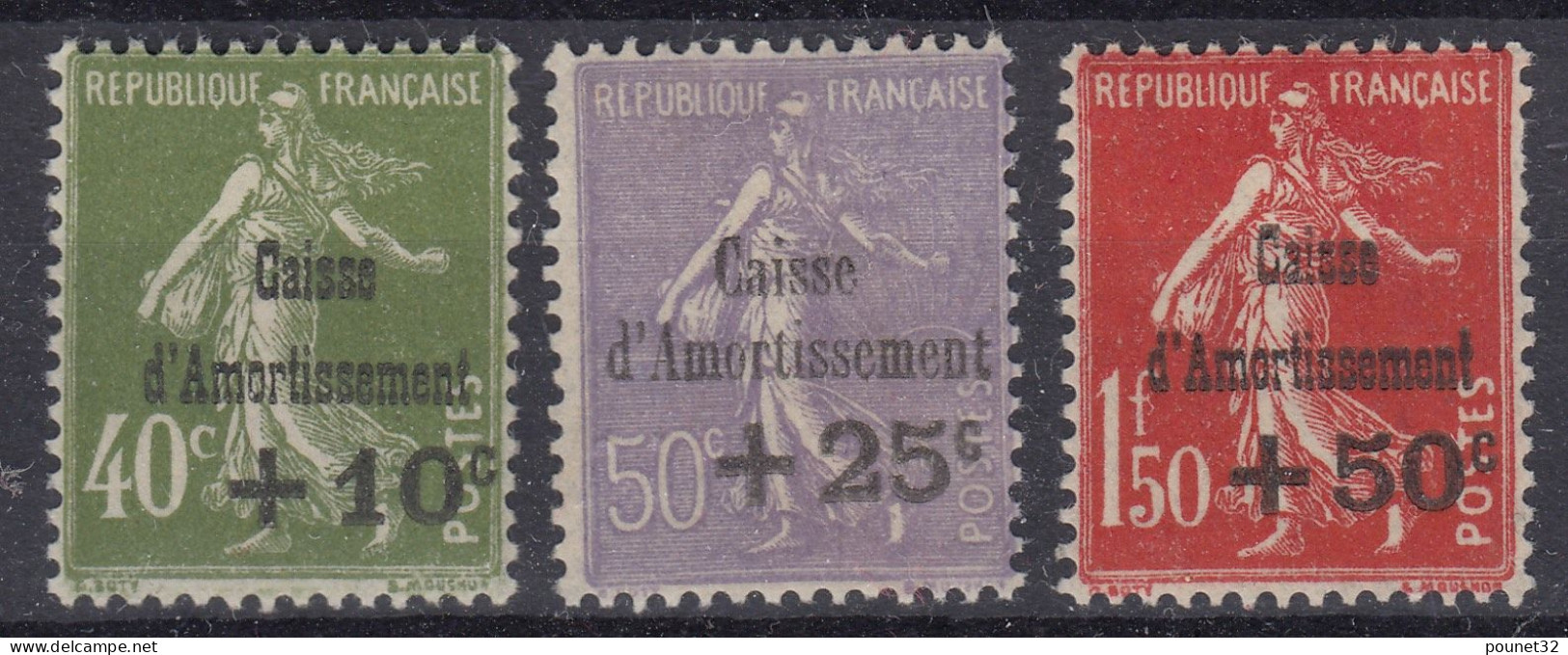 FRANCE CAISSE D'AMORTISSEMENT N° 275/277 NEUFS * GOMME AVEC CHARNIERE COTE 325 € - 1927-31 Sinking Fund