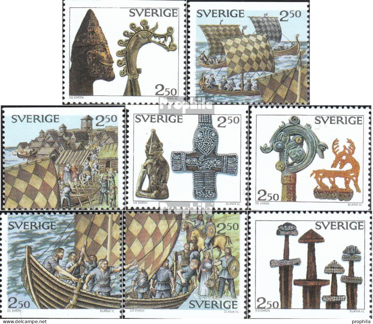 Schweden 1592-1599 (kompl.Ausg.) Postfrisch 1990 Die Wikinger - Ungebraucht