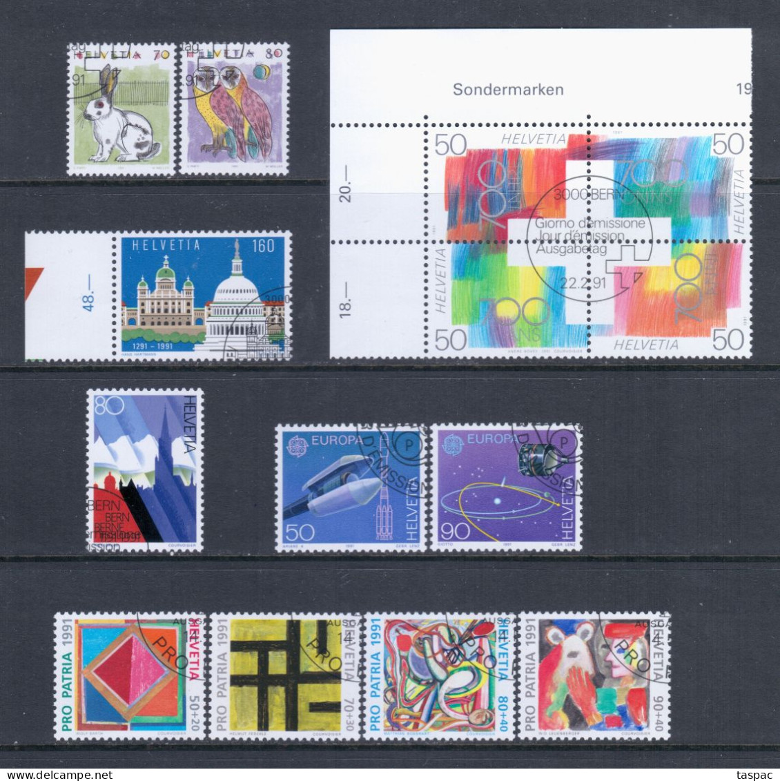 Switzerland 1991 Complete Year Set - Used (CTO) - 25 Stamps (please See Description) - Gebruikt