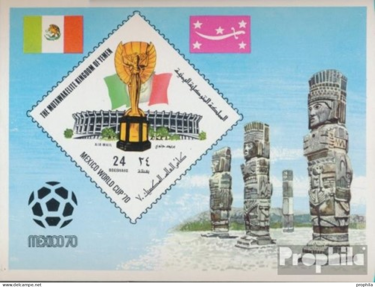 Jemen (Königreich) Block191 (kompl.Ausg.) Postfrisch 1970 Fußball-WM, Mexiko - Jemen