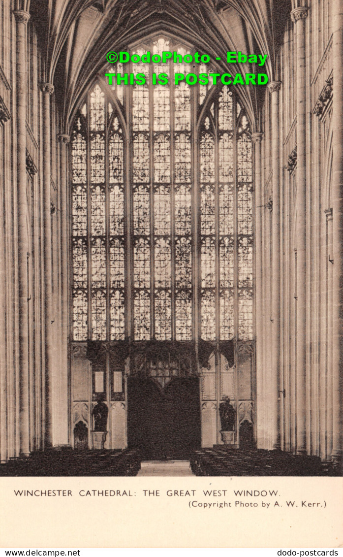 R422997 Winchester Cathedral. The Great West Window. A. W. Kerr - World