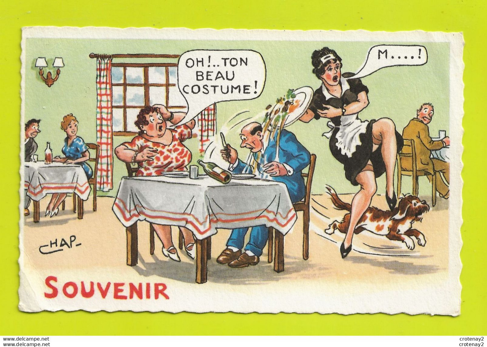 HUMOUR Illustrateur CHAP Chaperon Souvenir Au Restaurant Serveuse Renverse Plateau Chien Edition G. PICARD Paris - Chaperon, Jean