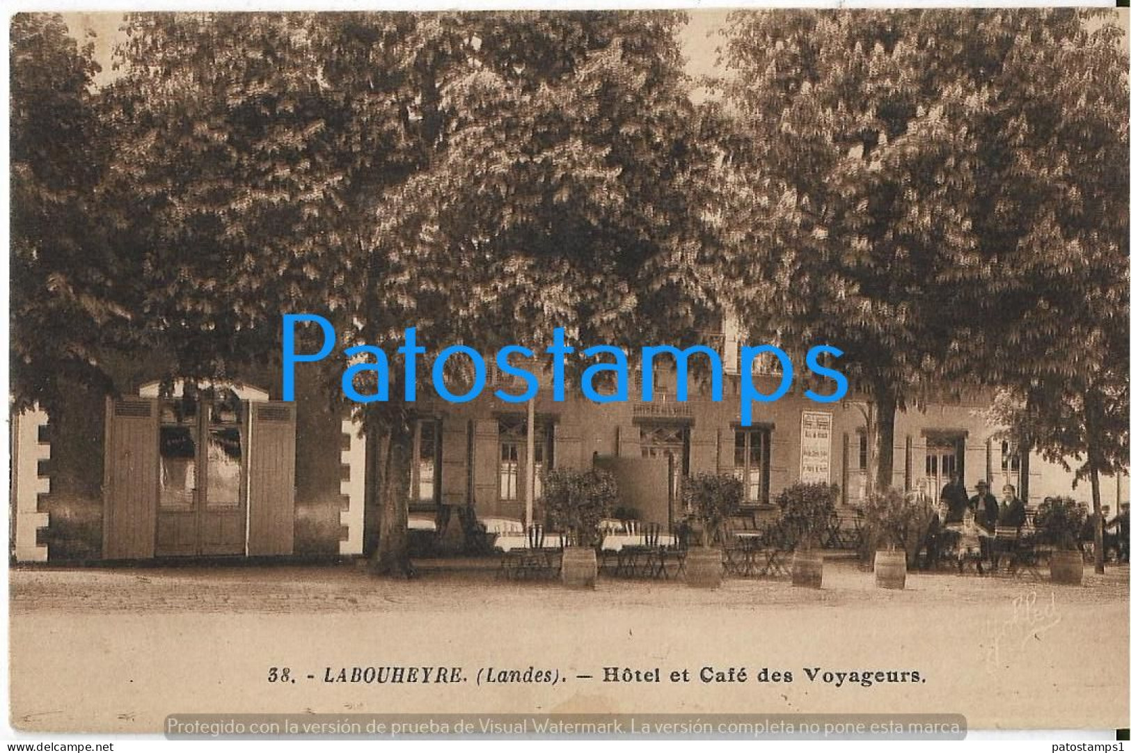 229076 FRANCE LA BOUHEYRE LANDES HOTEL AND CAFFEE VOYAGEURS POSTAL POSTCARD - Autres & Non Classés