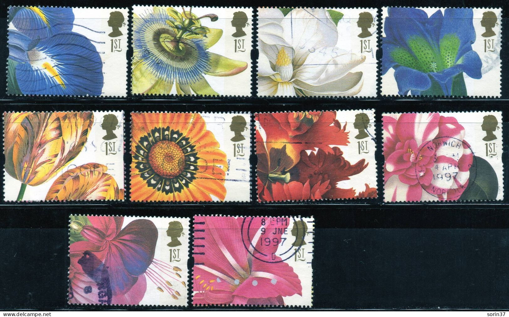 Gran Bretaña / Inglaterra Serie Completa Año 1997 Usada Flores - Used Stamps